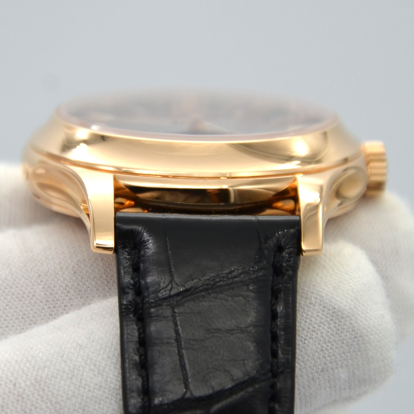 Patek Philippe Annual Calendar 5205R-010 18k Rose Gold Black Dial Box & Papers