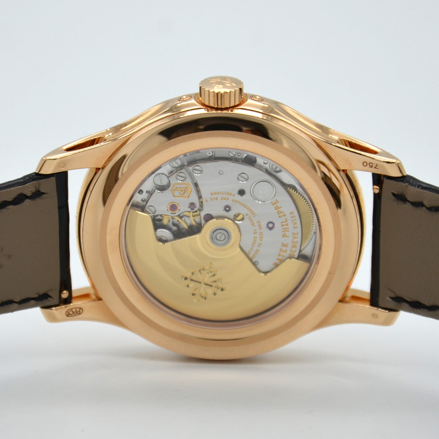 Patek Philippe Annual Calendar 5205R-010 18k Rose Gold Black Dial Box & Papers