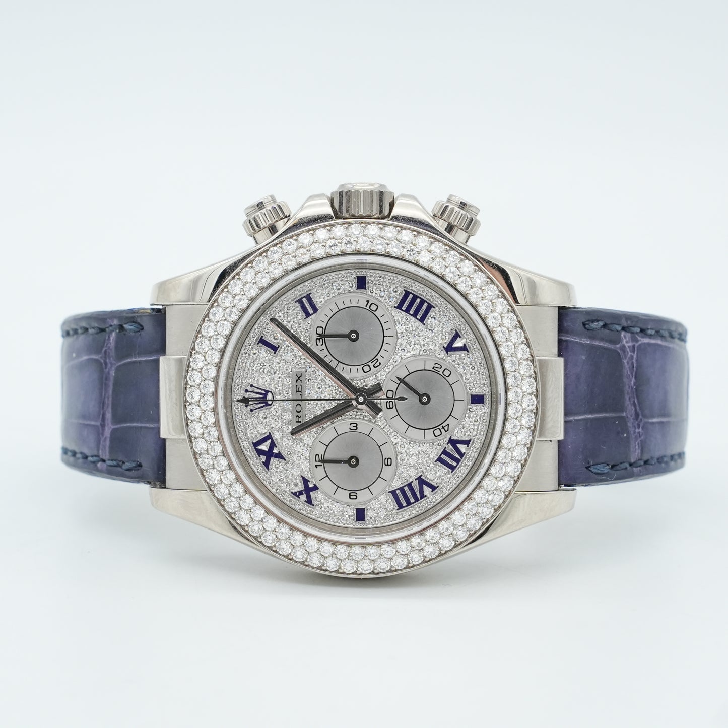 Rolex Daytona Cosmograph 40mm 18k WHITE GOLD Watch FACTORY DIAMOND 116589RBR