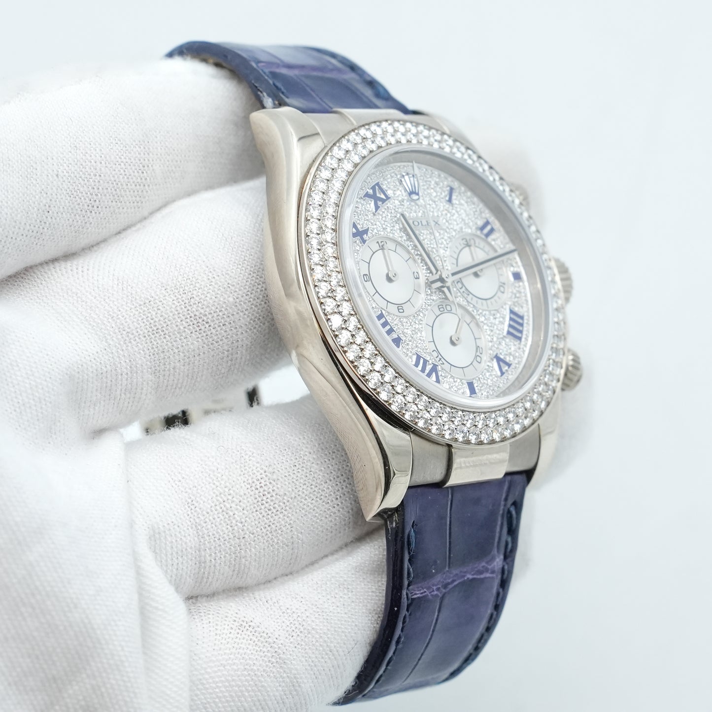 Rolex Daytona Cosmograph 40mm 18k WHITE GOLD Watch FACTORY DIAMOND 116589RBR