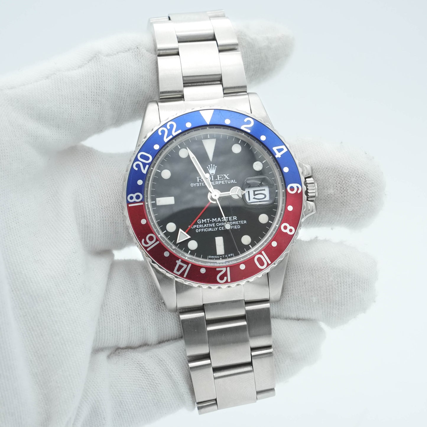 Rolex GMT Master 1675 Stainless Steel Pepsi Bezel Automatic