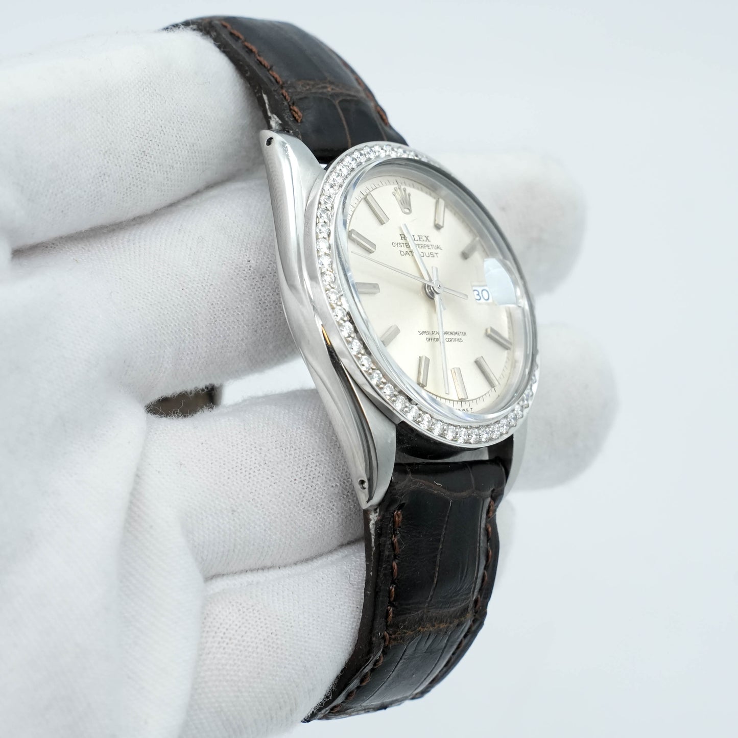 Rolex DateJust 1601 36mm Custom Diamond Bezel 1966