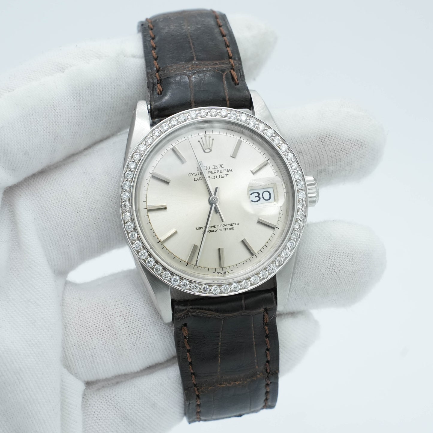 Rolex DateJust 1601 36mm Custom Diamond Bezel 1966