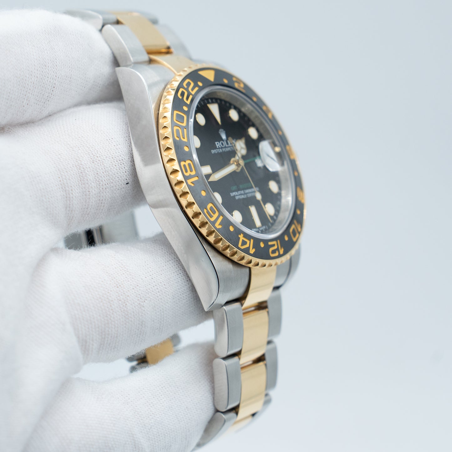 Rolex GMT-Master II Gold & Steel 116713LN Oyster Bracelet Black Dial