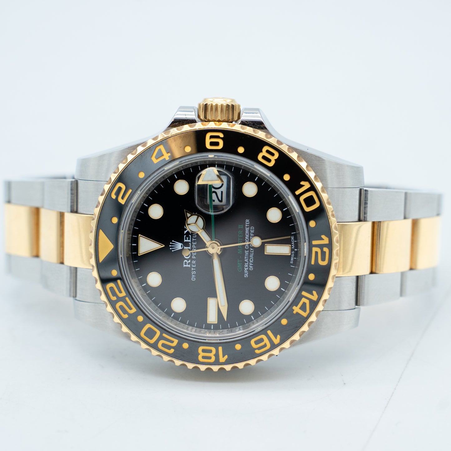 Rolex GMT-Master II Gold & Steel 116713LN Oyster Bracelet Black Dial