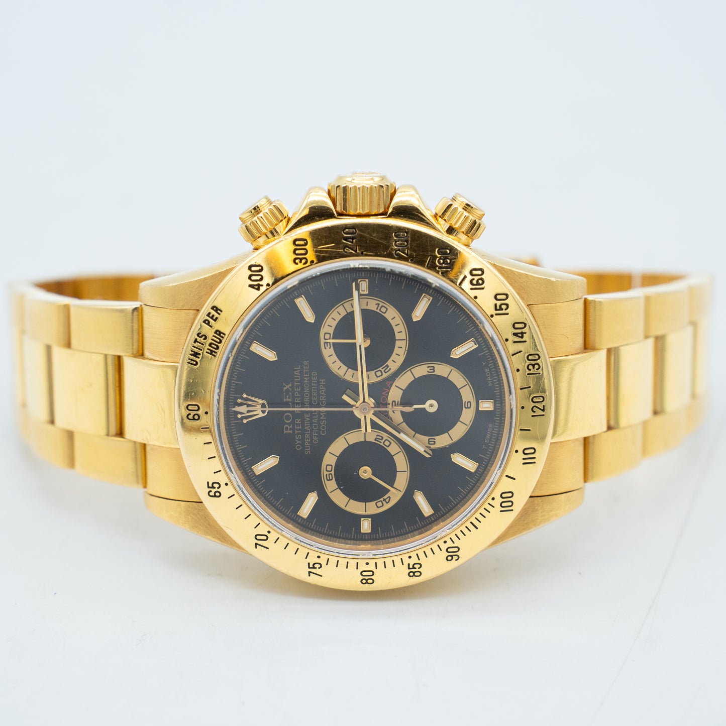 Rolex Daytona Yellow Gold Zenith Dial Mens Watch 16528