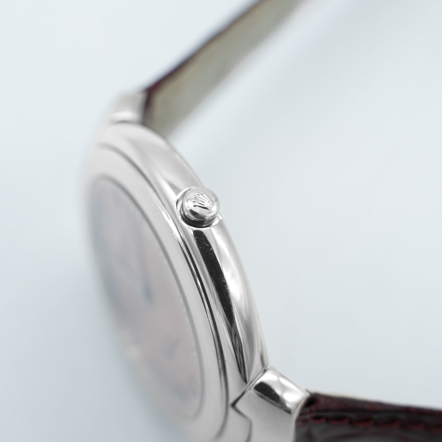 Rolex Cellini Watch 18K White Gold 6623 Quartz Pink Dial With Service Paper