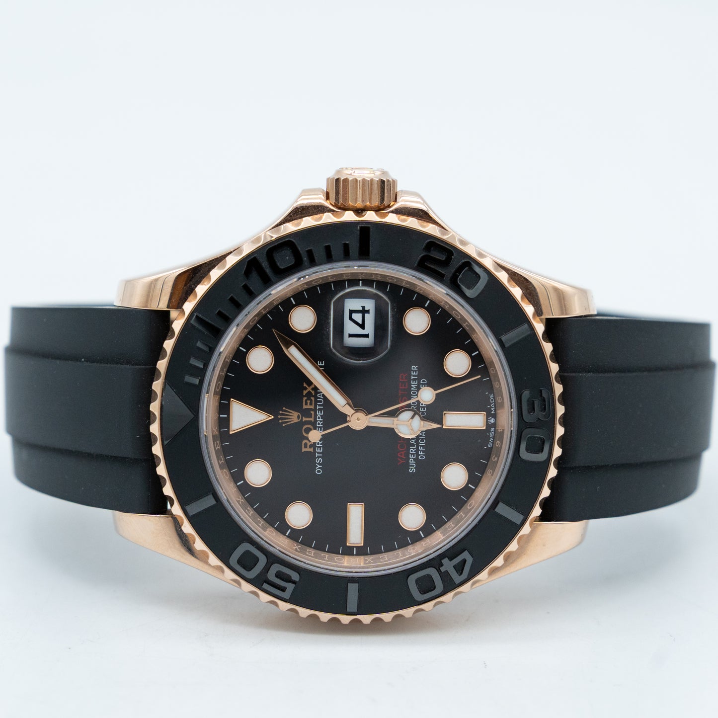 Rolex Yacht-Master 40mm 126655 BLACK 18K Rose Gold Oysterflex