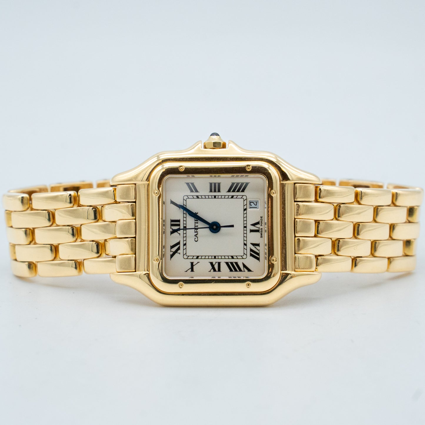 Cartier Panthere Quartz 29mm 18k Yellow Gold Off-White Roman Dial woman 106000M