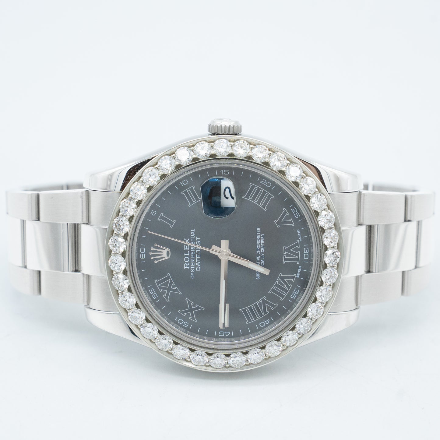 Rolex Datejust 116300 41mm Black Index Dial Custom Diamond Bezel