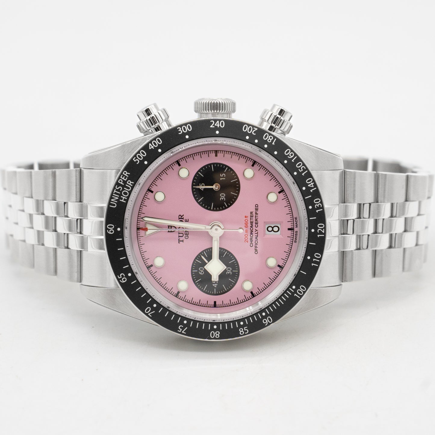 Tudor Black Bay Chrono 41mm PINK Steel JUBILEE 79360 Brand New