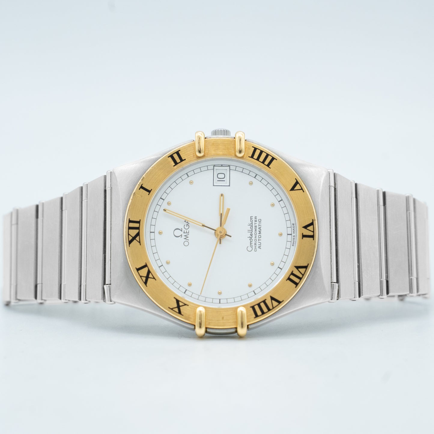 Omega Constellation Yellow Gold White Dial Stainless Steel