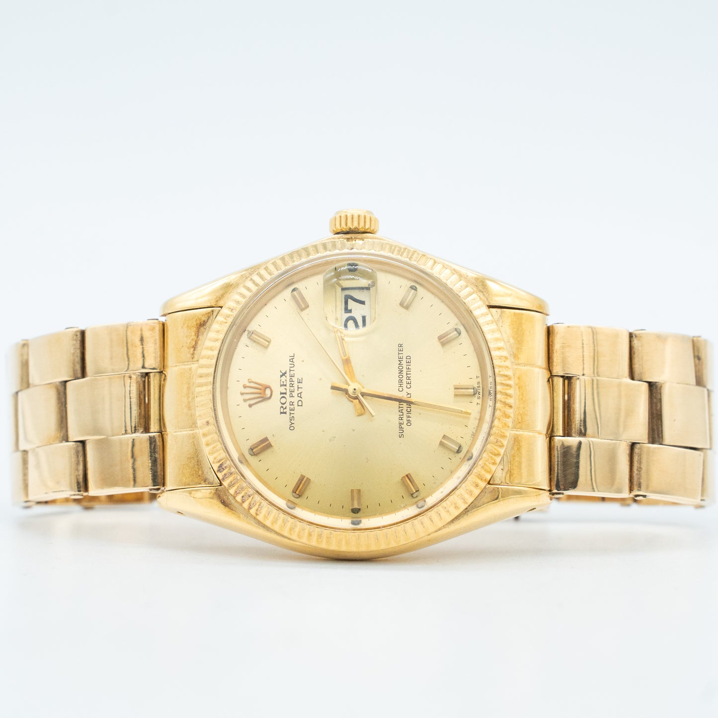 Rolex Oyster Perpetual Date 18K Yellow Gold 1503 with After Market Bracelet