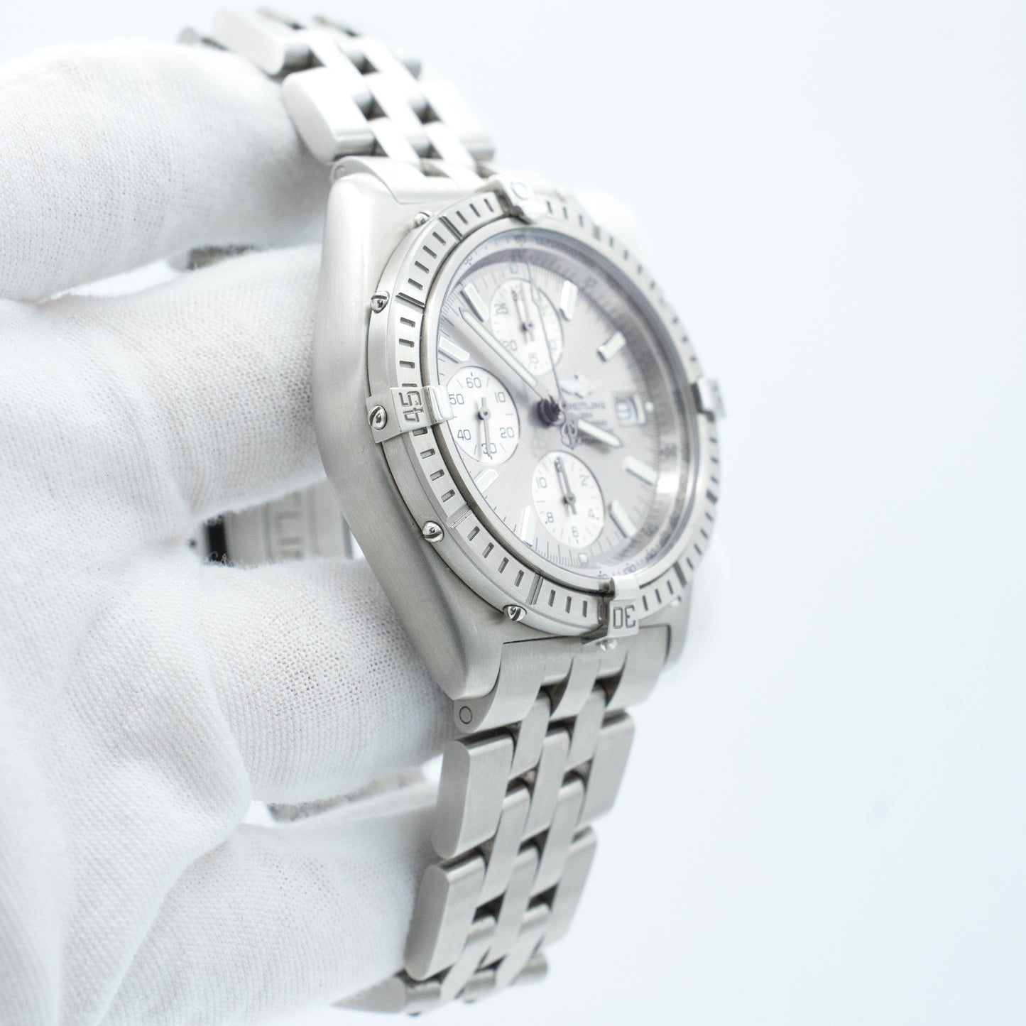 Breitling Crosswind 43mm Steel Chronograph Silver Dial Automatic Watch A13355