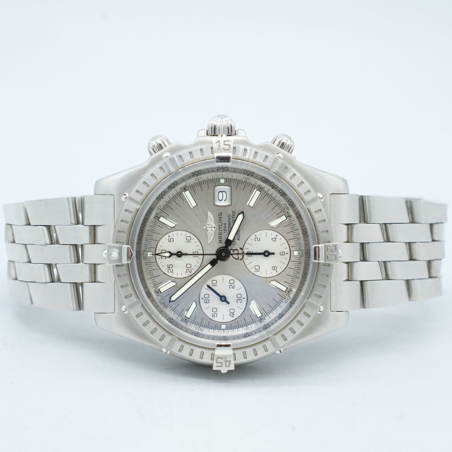 Breitling Crosswind 43mm Steel Chronograph Silver Dial Automatic Watch A13355