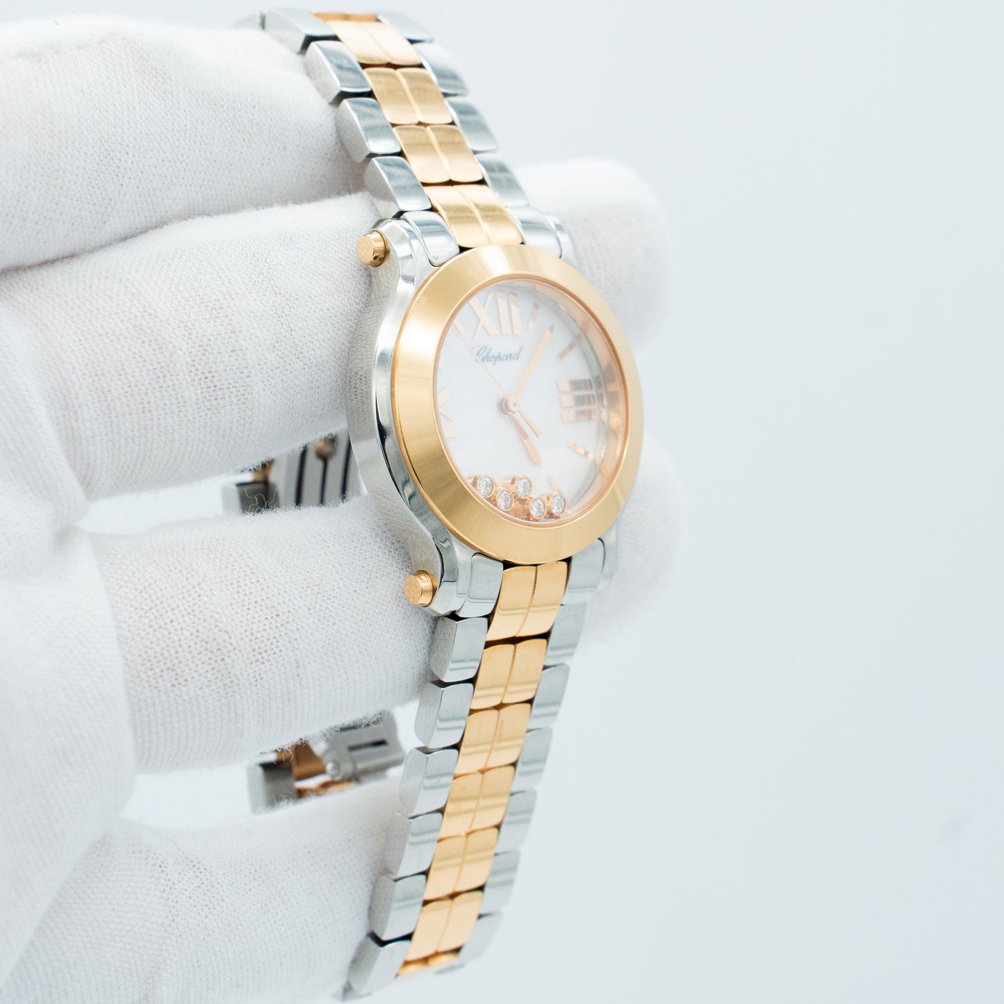 Chopard Happy Sport 278509-6003 30mm White Dial 18k Rose Gold