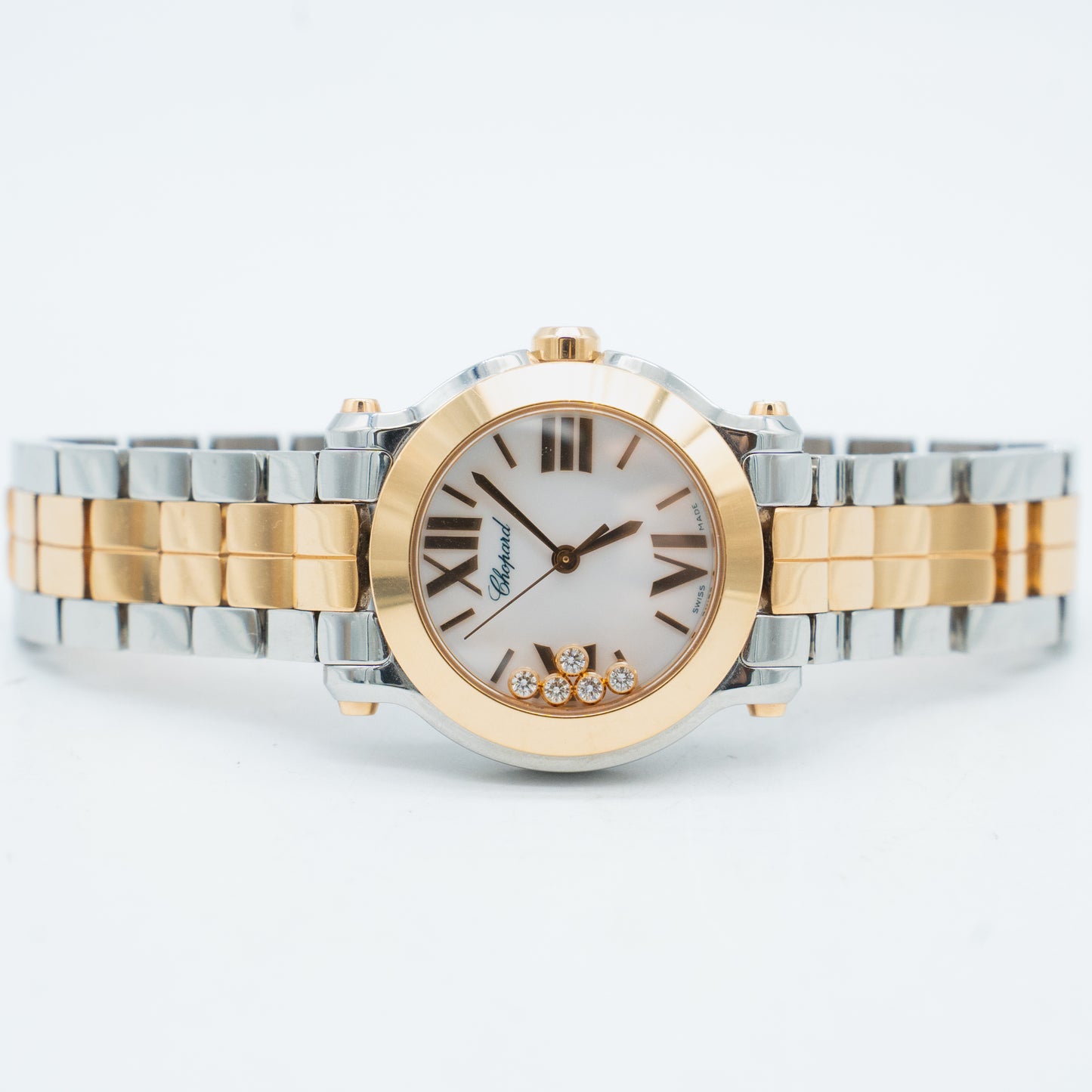 Chopard Happy Sport 278509-6003 30mm White Dial 18k Rose Gold