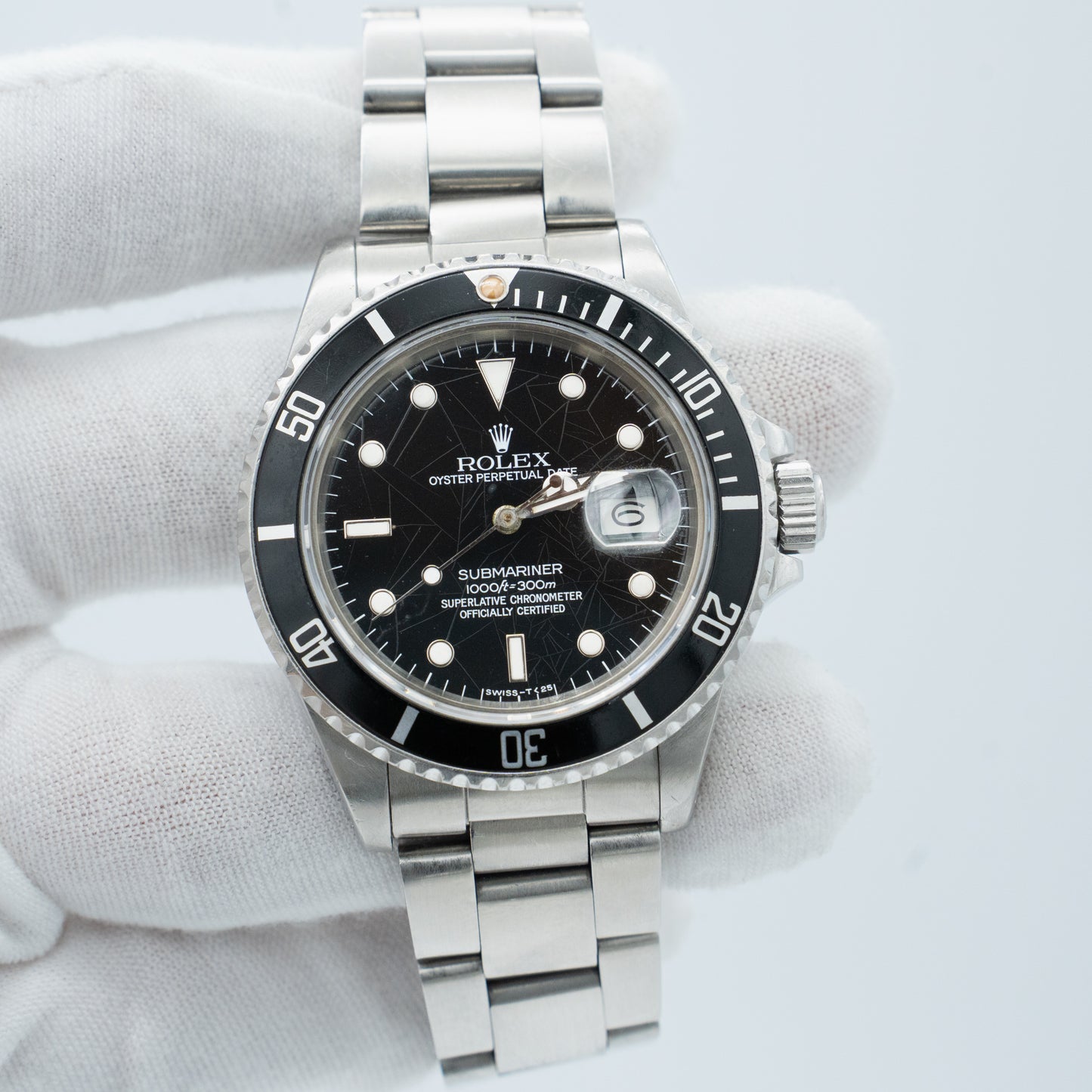 Rolex Submariner Date 16800 Spider Dial 40mm Steel Oyster Automatic Watch