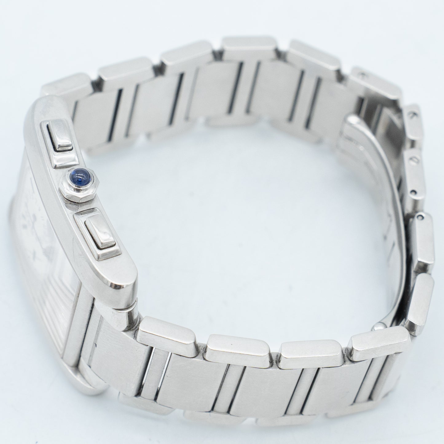 Cartier 28mm Tank Francaise Chronoflex Chronograph Quartz Watch 2303