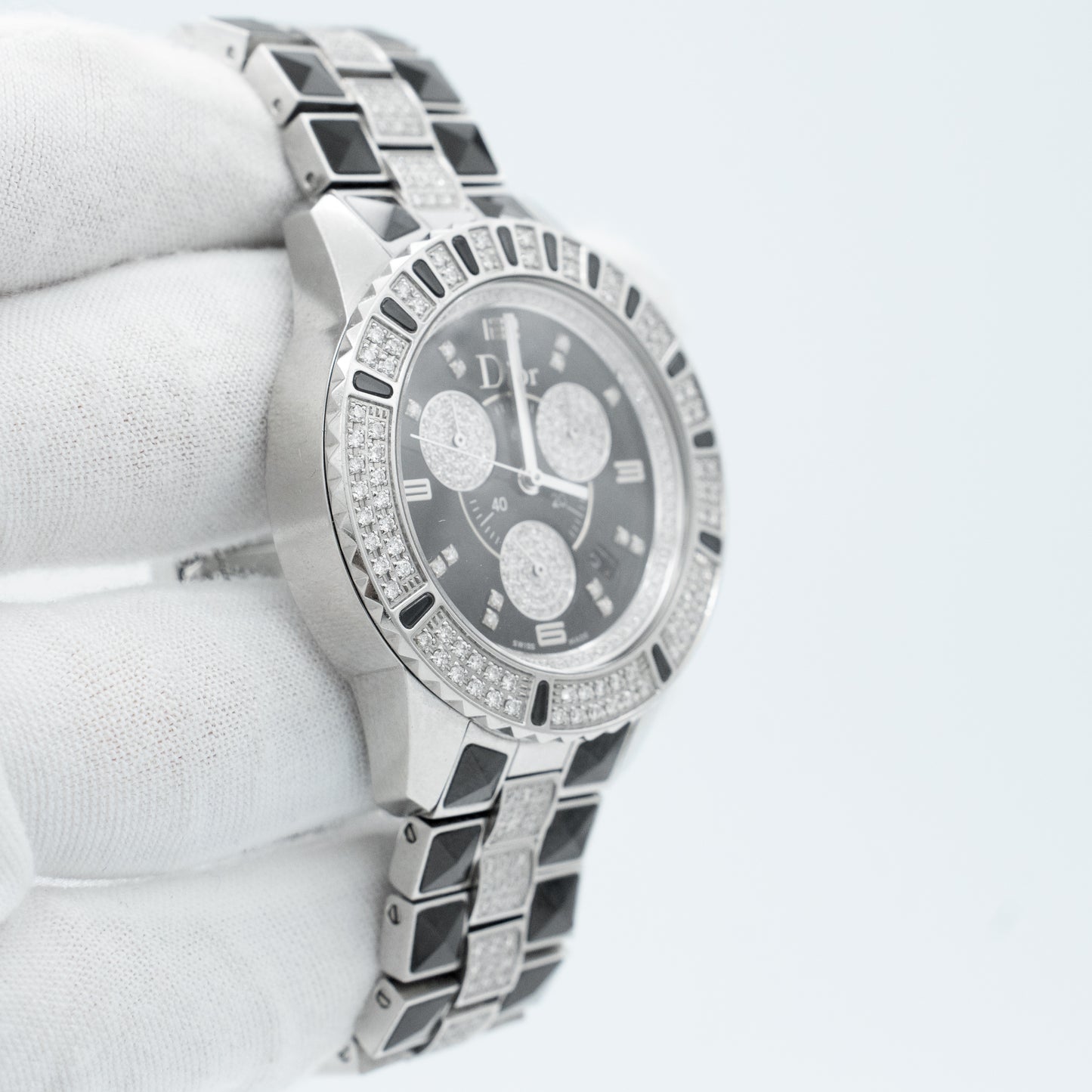 Christian Dior Christal Diamond Ceramic Steel Unisex Quartz Watch CD11431D