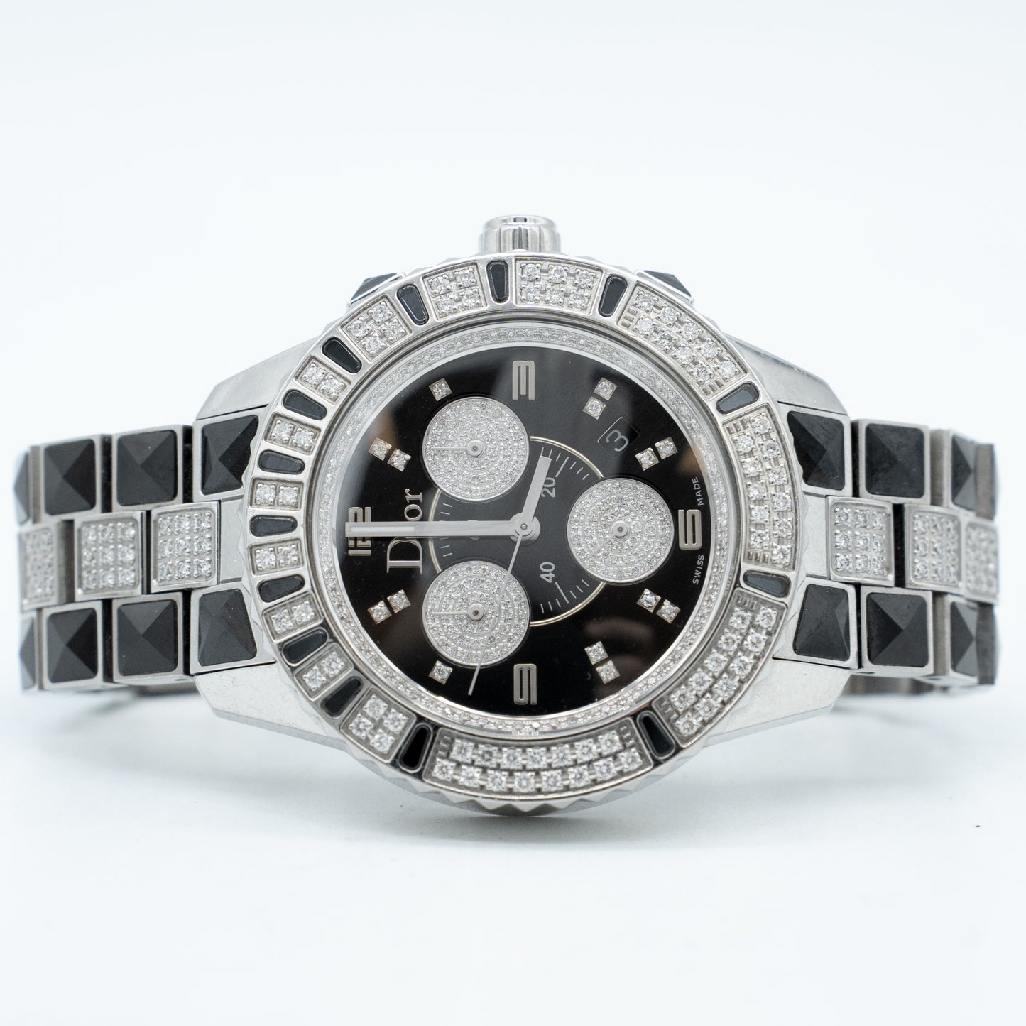 Christian Dior Christal Diamond Ceramic Steel Unisex Quartz Watch CD11431D