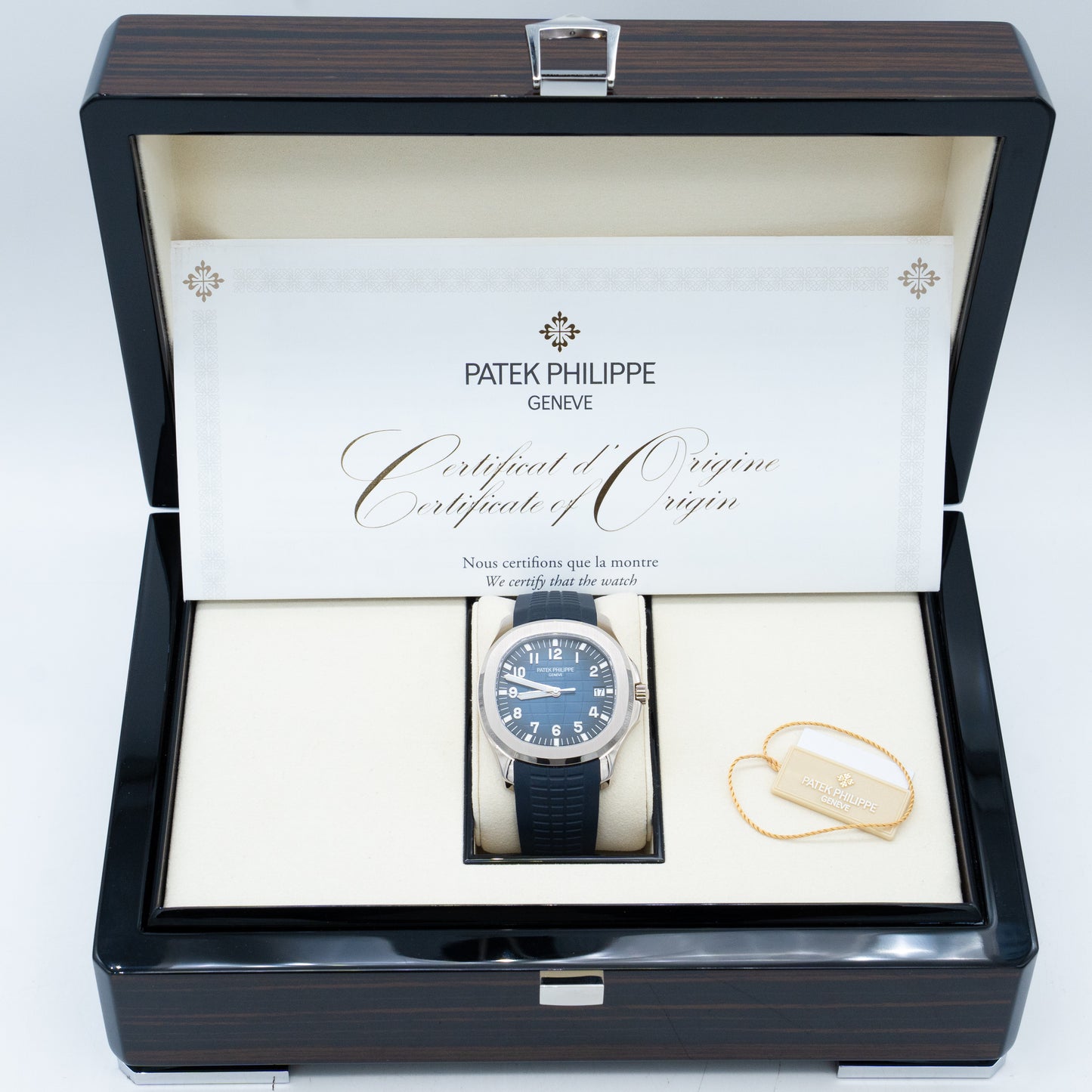 2025 Patek Philippe Aquanaut Travel Time White Gold Blue Dial 42mm 5168G-001 B&P