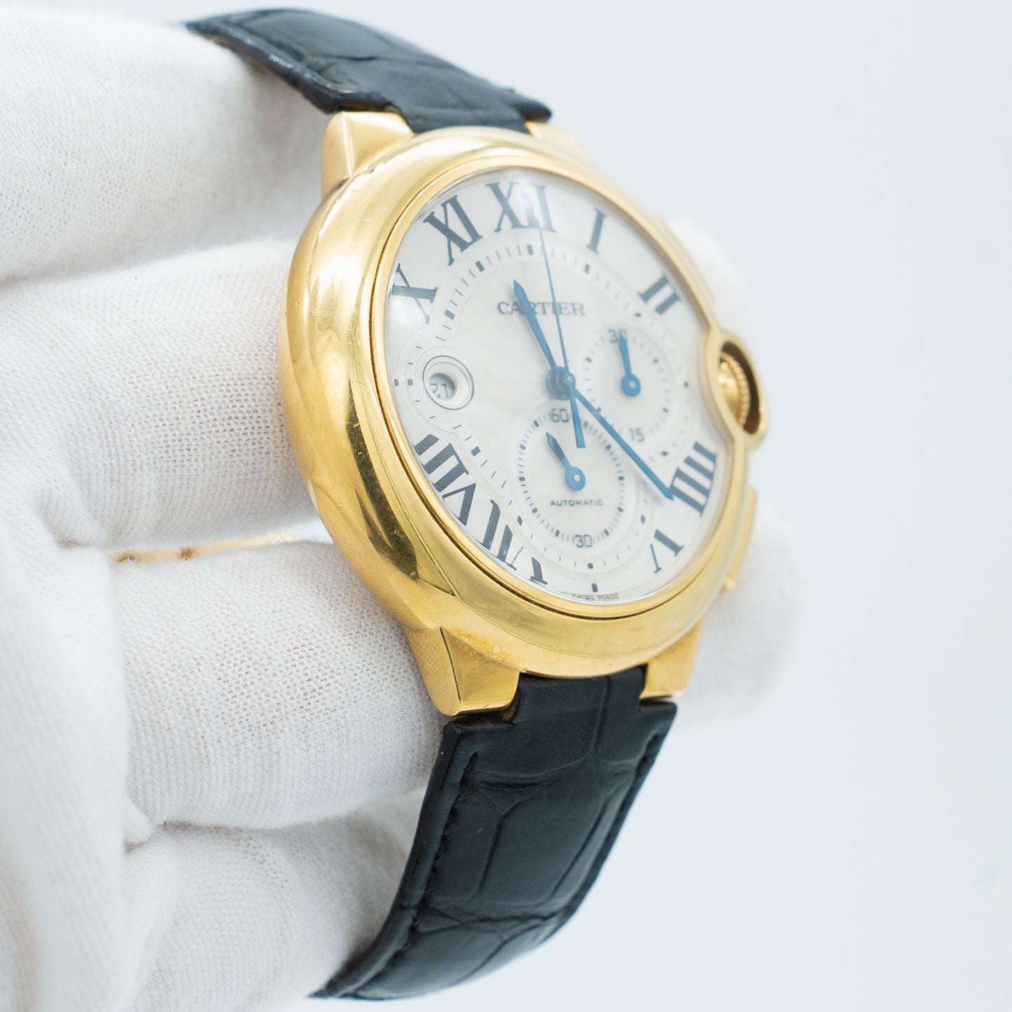Cartier Ballon Bleu 44mm18K Yellow Gold Silver Dial W6920007