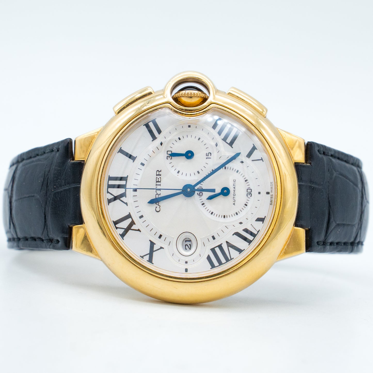 Cartier Ballon Bleu 44mm18K Yellow Gold Silver Dial W6920007