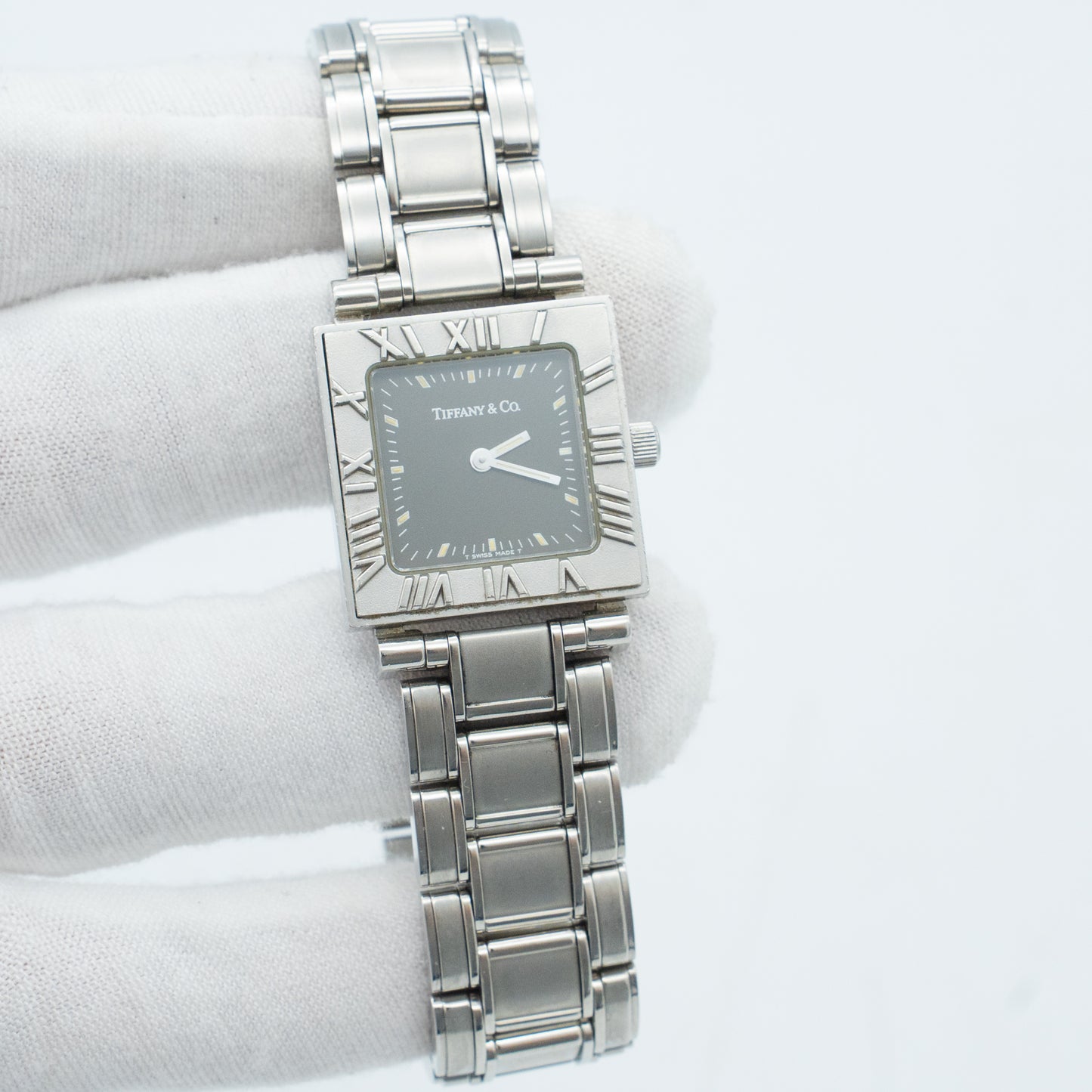 Tiffany & Co. Atlas Quartz Square Watch Stainless Steel