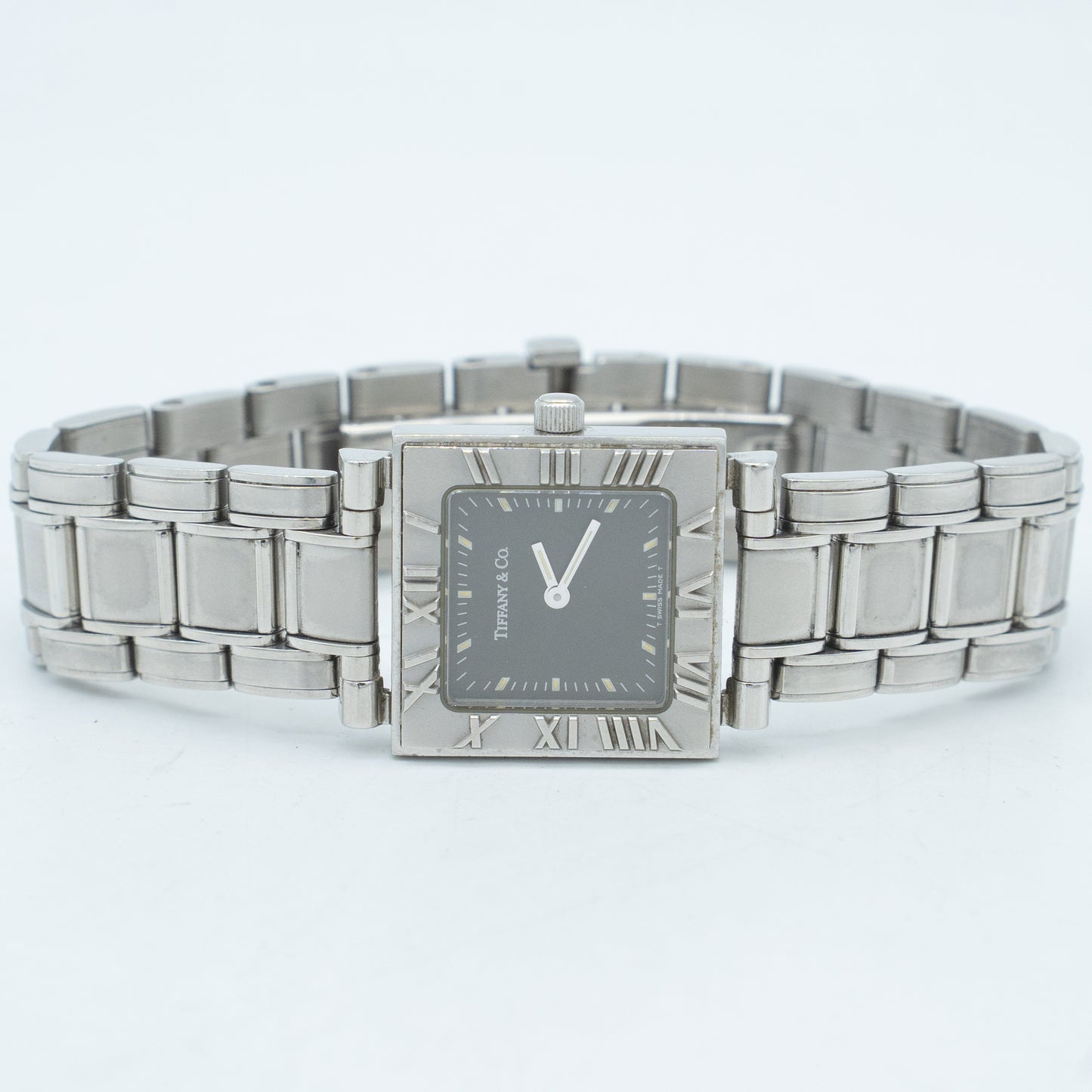 Tiffany & Co. Atlas Quartz Square Watch Stainless Steel