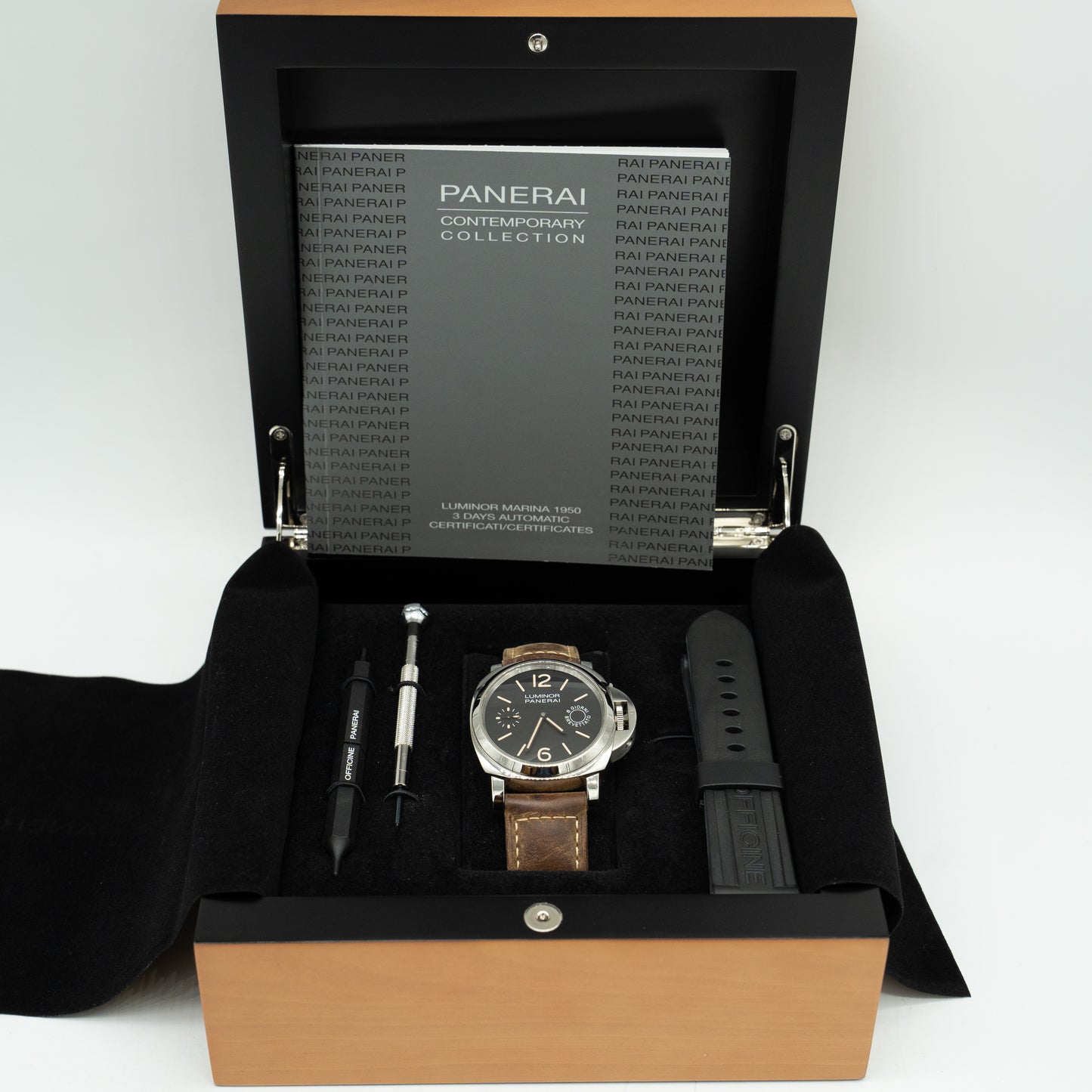 PANERAI Luminor Marina 3Days PAM00359 Black Dial Automatic Men's Watch B&P