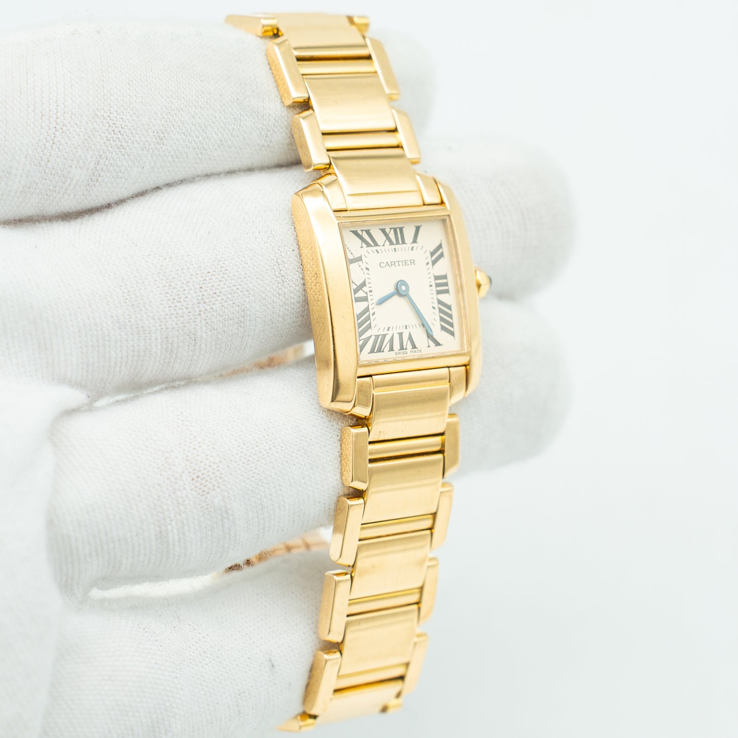Cartier Tank Francaise W50002N2/1820 Yellow Gold Ladies Watch Box & Papers 1996