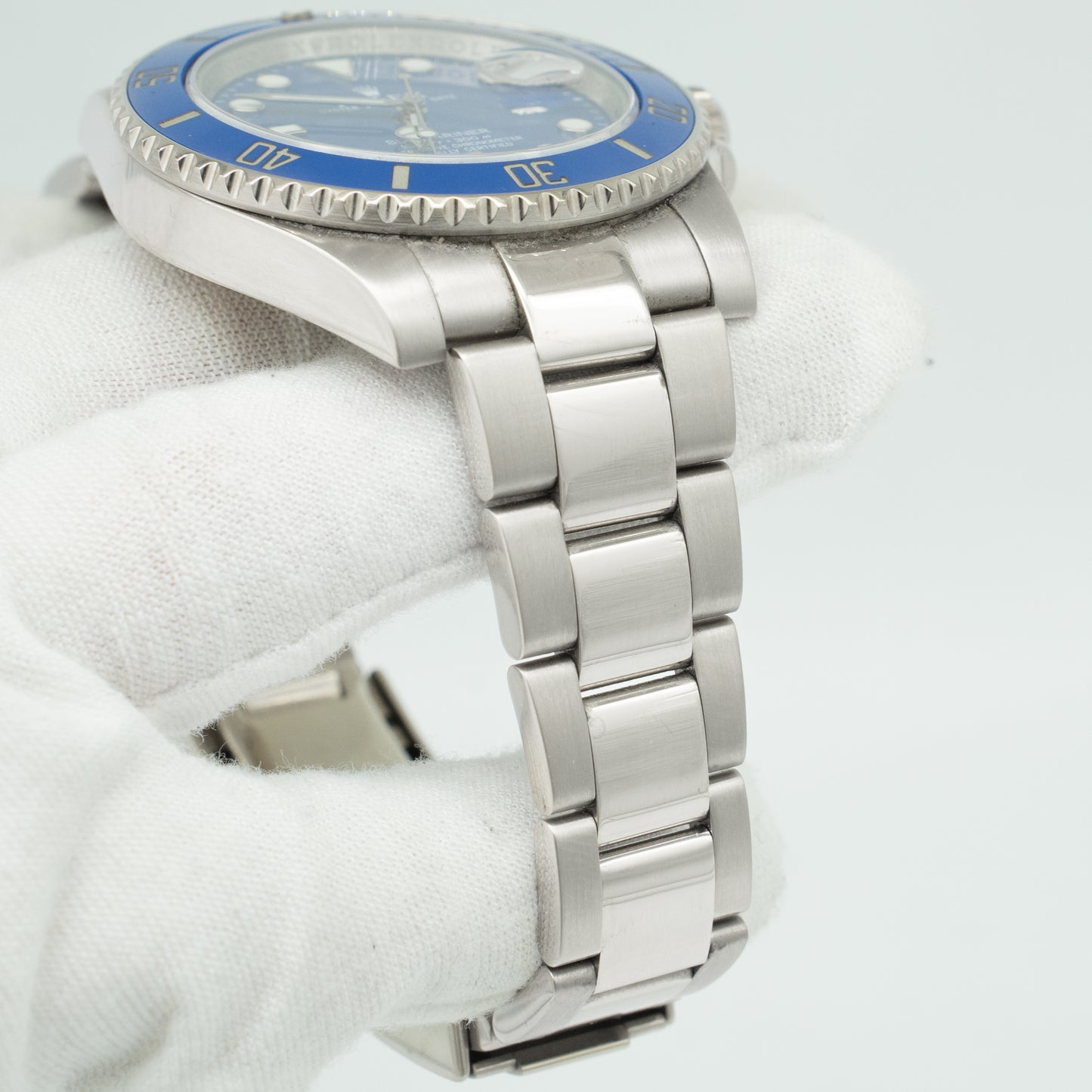 Rolex Submariner 'Smurf' 18kt White Gold Blue Ceramic 116619 2014 B&P