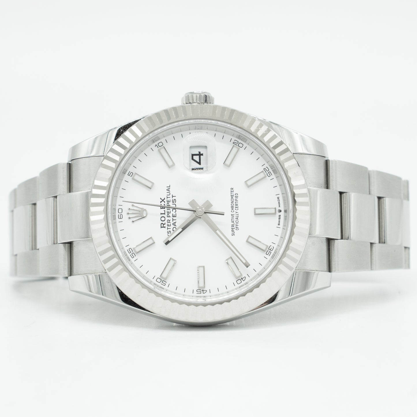 Rolex Datejust White Dial 126334 Fluted Bezel Oyster Bracelet 41MM 2024 B&P