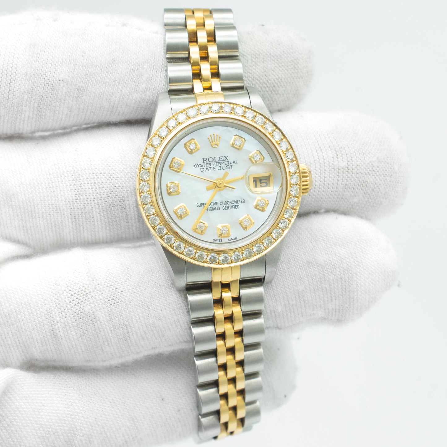 Rolex Datejust 79173 Diamond Two-Tone Jubilee Watch 26mm MOP Dial