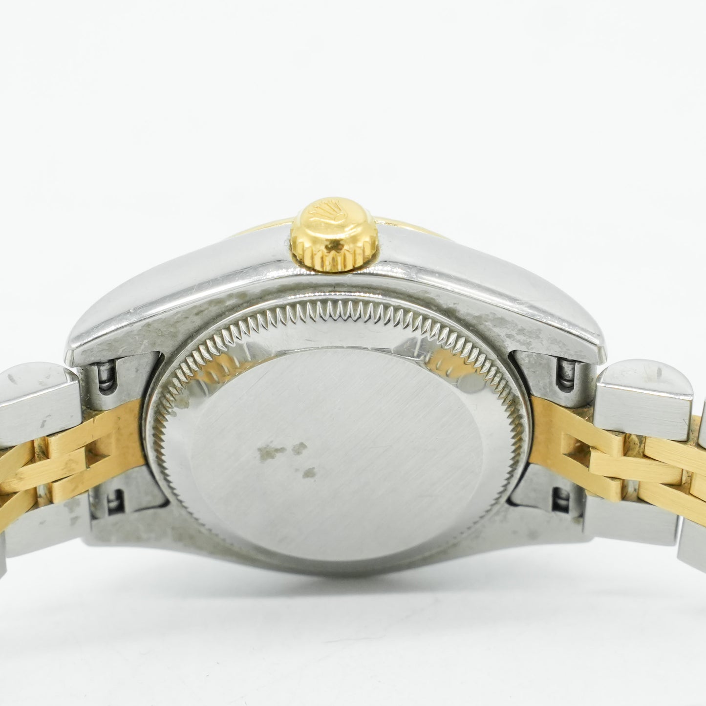 Rolex Datejust 18k 179173 Yellow Gold/Steel Silver Pyramid Dial 26mm Watch