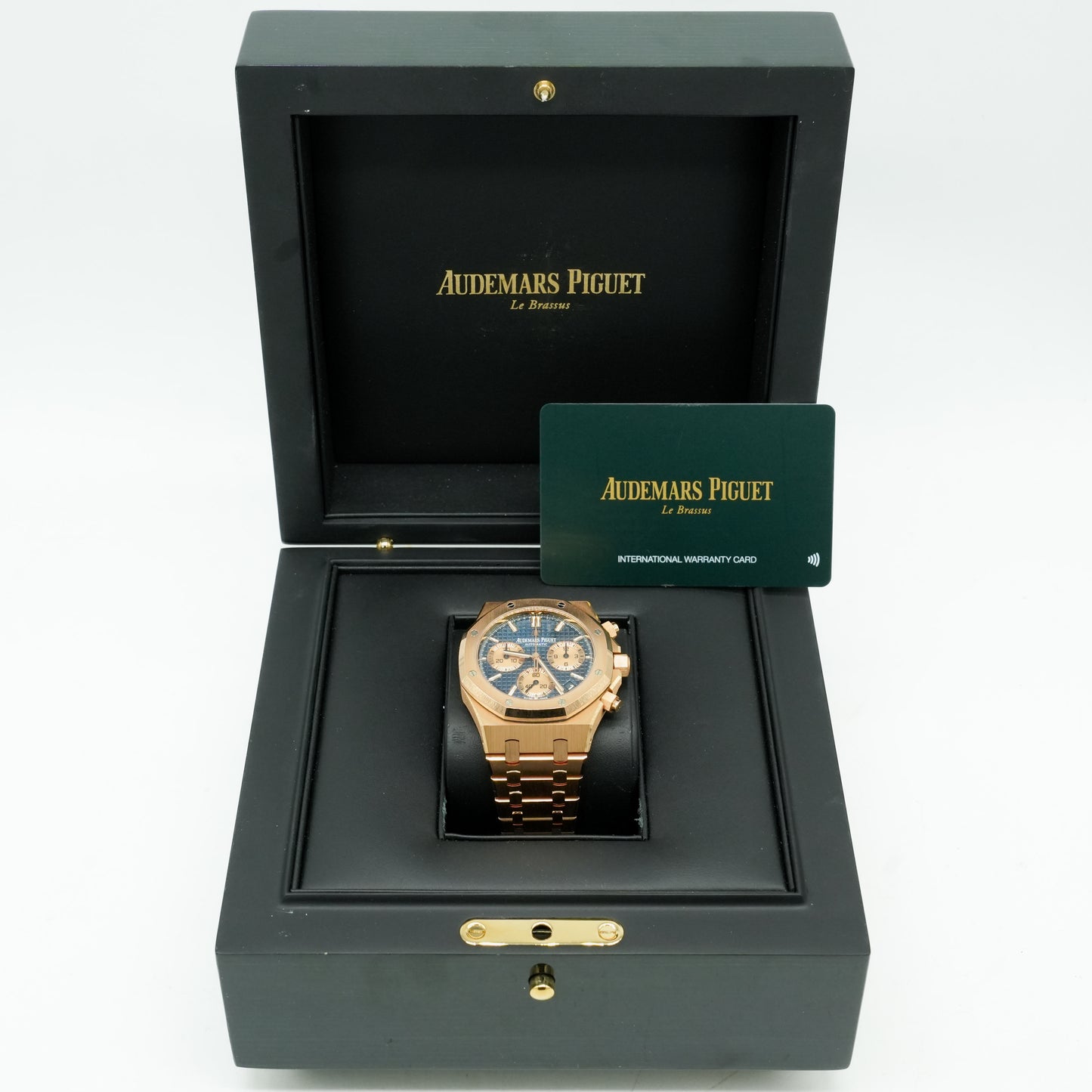 Audemars PIGUET ROYAL OAK CHRONOGRAPH 18K ROSE GOLD 26239OR BLUE DIAL FULL SET