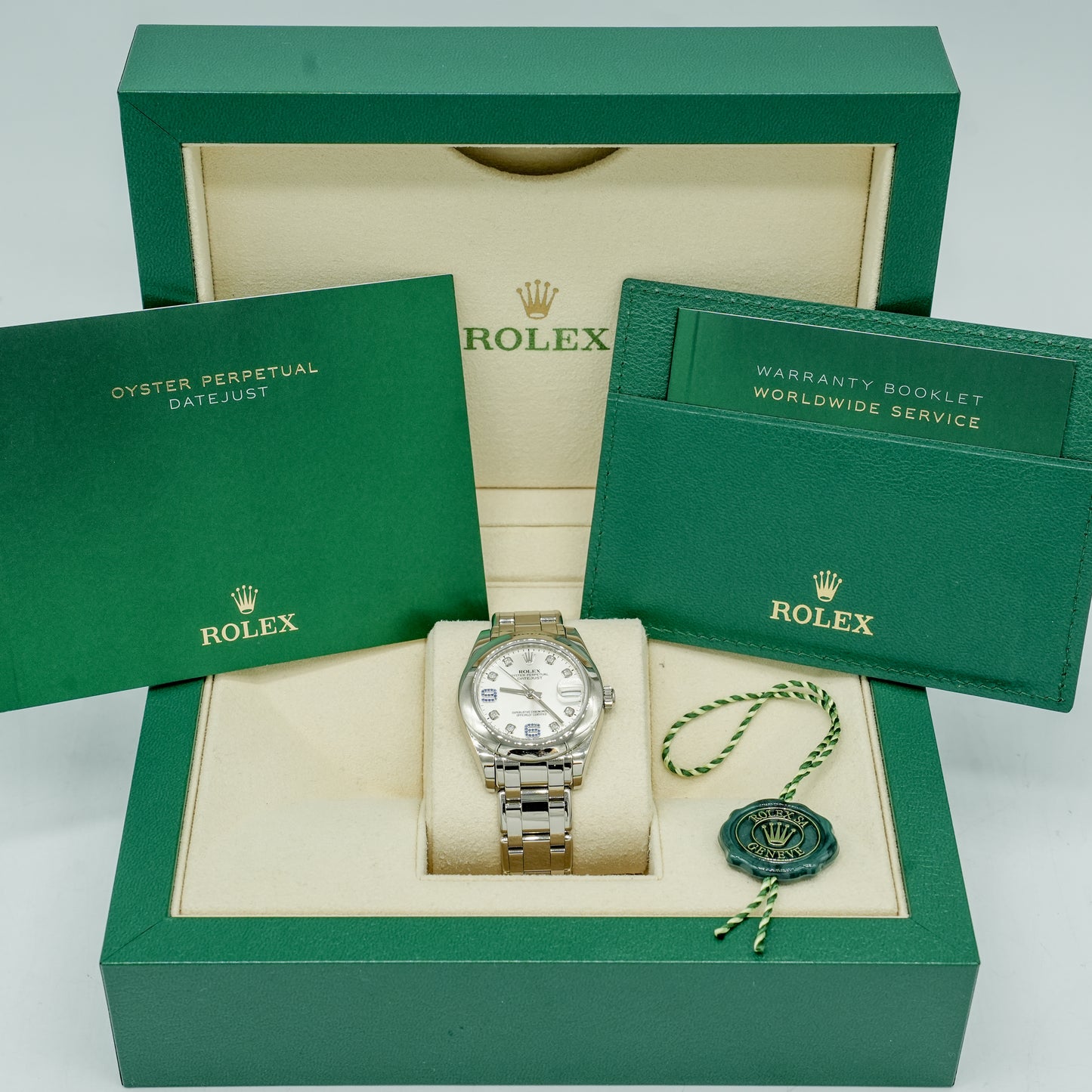 Rolex Lady-Datejust PearlMaster 34mm 81209 White Gold Factory Diamonds
