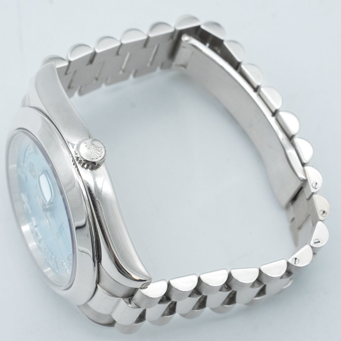 Rolex Platinum Day-Date II Ice Blue Diamond Dial 41mm 218206 President 2015