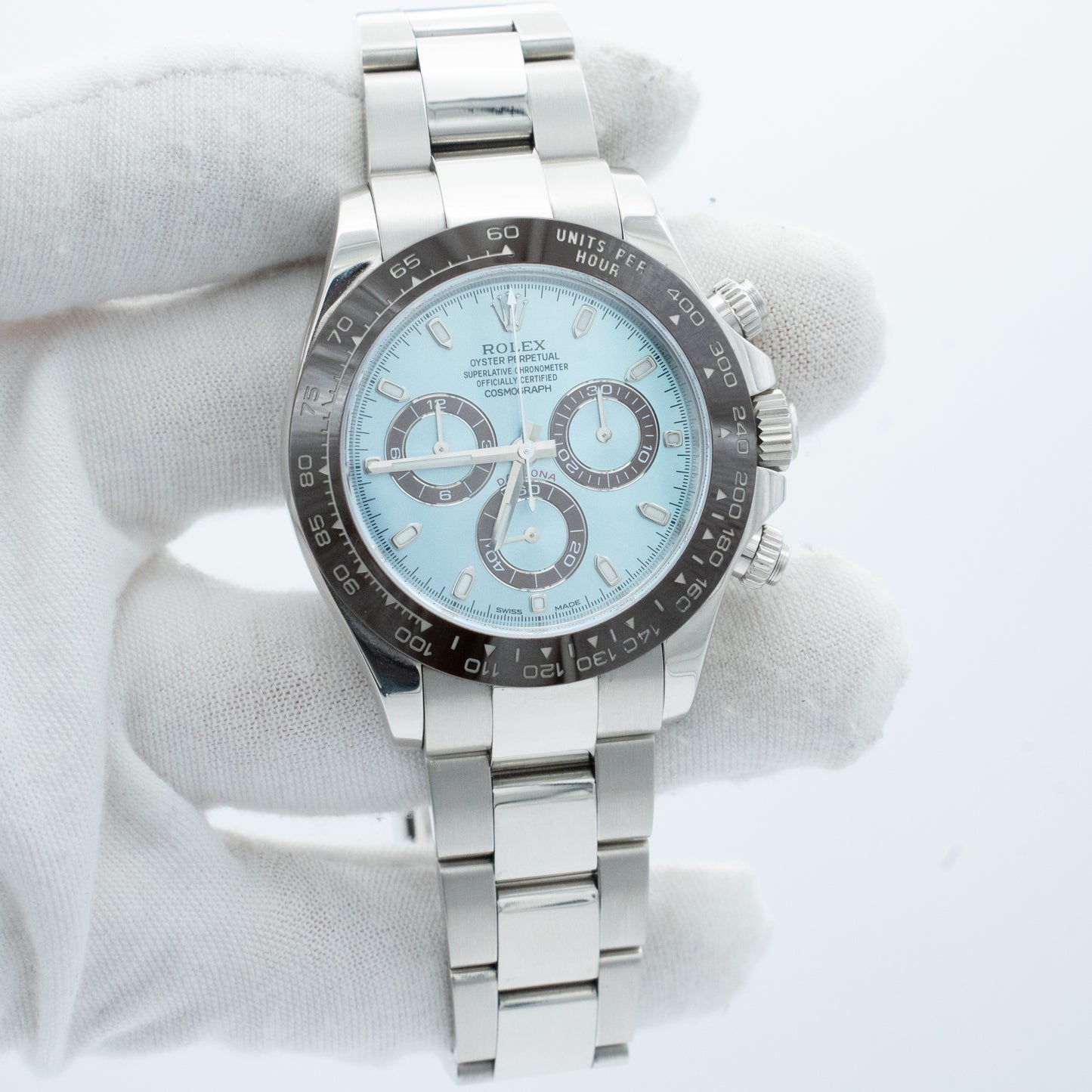 Rolex Daytona 116506 Platinum Glacier Blue dial 40mm Original Box
