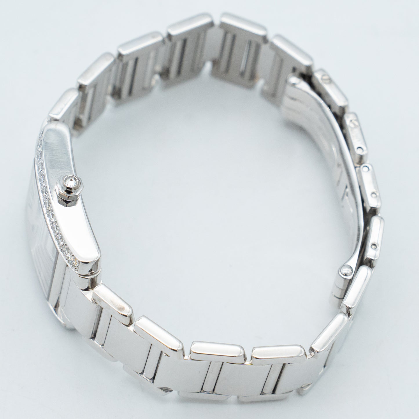 Cartier Tank Francaise 18k White Gold & Factory Diamonds Quartz Watch 2403