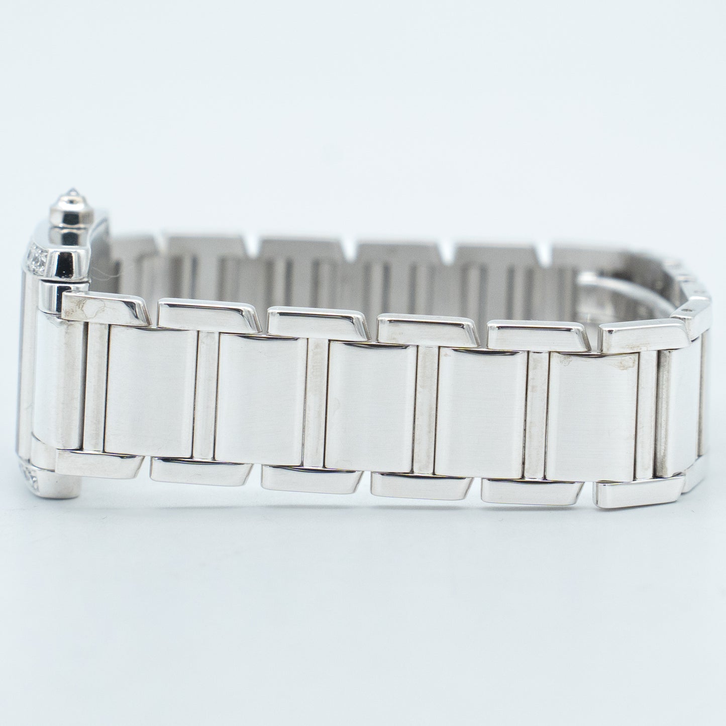 Cartier Tank Francaise 18k White Gold & Factory Diamonds Quartz Watch 2403