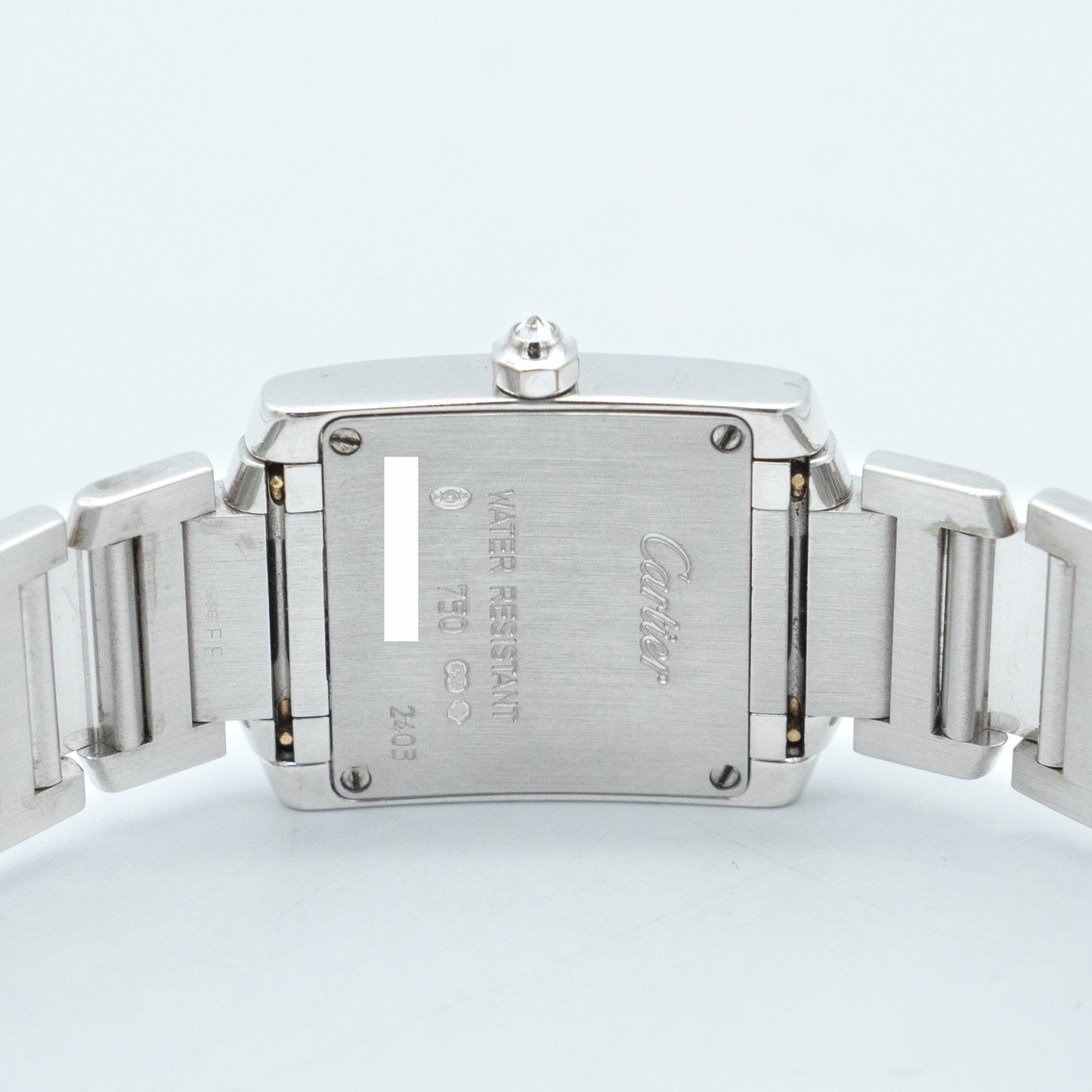 Cartier Tank Francaise 18k White Gold & Factory Diamonds Quartz Watch 2403