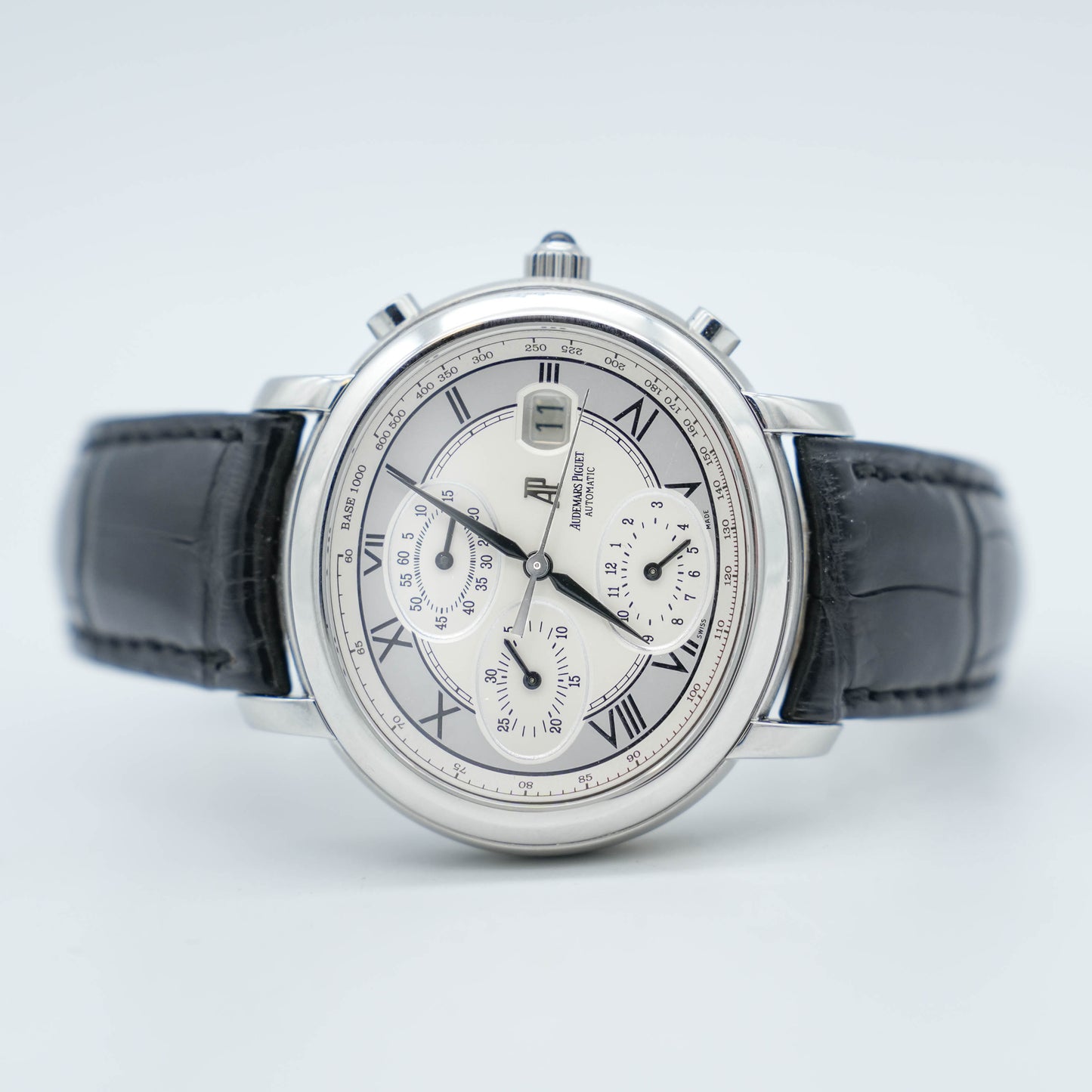 Audemars Piguet Millenary Chronograph 25822ST Silver Roman Automatic Watch B&P