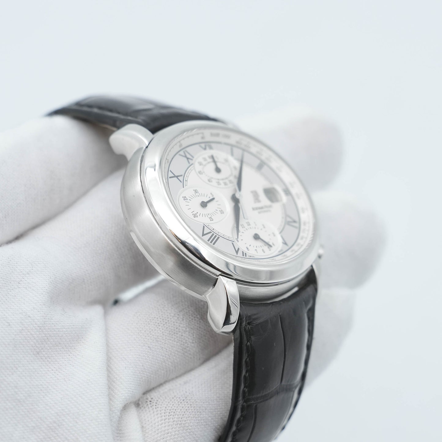 Audemars Piguet Millenary Chronograph 25822ST Silver Roman Automatic Watch B&P