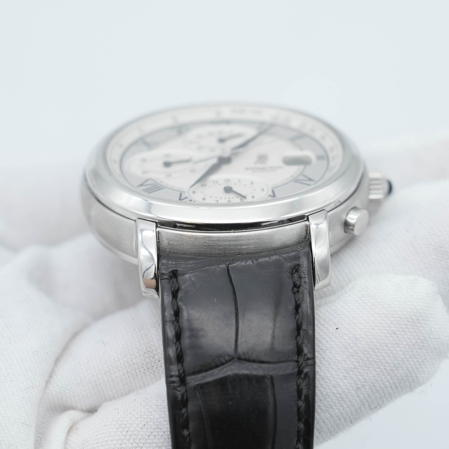 Audemars Piguet Millenary Chronograph 25822ST Silver Roman Automatic Watch B&P