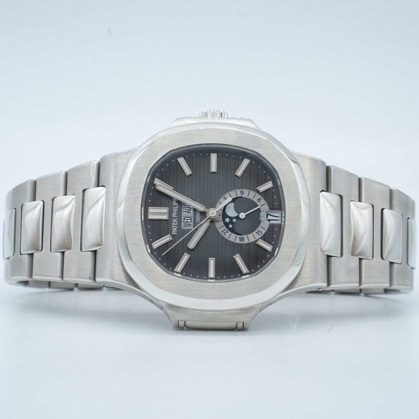Patek Philippe 5726/1A Nautilus Annual Calendar Moonphase with Black Dial