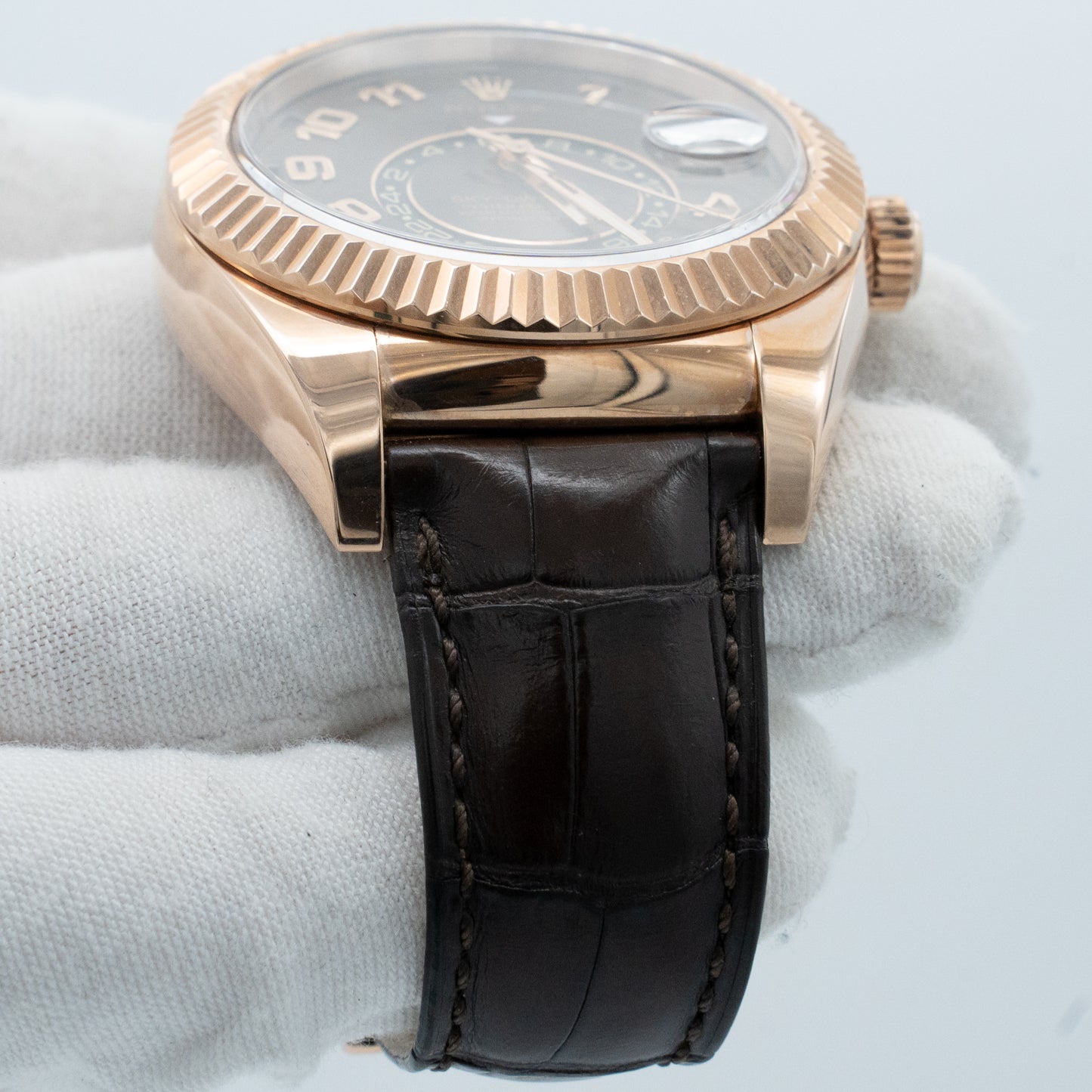 Rolex Sky-Dweller 42mm Rose Gold Chocolate Dial Ref 326135