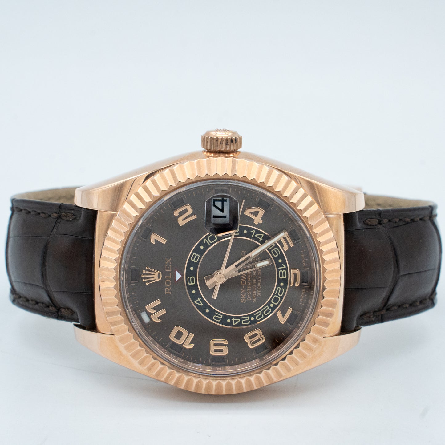 Rolex Sky-Dweller 42mm Rose Gold Chocolate Dial Ref 326135
