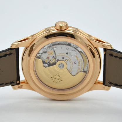 Patek Philippe Annual Calendar 5205R-010 18k Rose Gold Black Dial Box & Papers